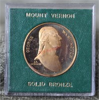 1oz Proof Solid Bronze Washington Medal