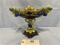 Majolica Pedestal Boat