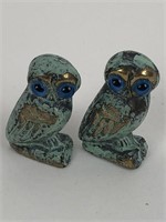 Pair of Miniature Brass Owl Figurines