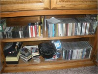 Contents of 2 Shelves-CD's, DVD's, Cassettes