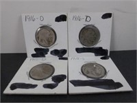 4 Buffalo Nickels: 2 - 1916 D, 1915 D & 1918 S