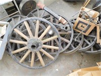 Lot Antique Ford Wheels w/Wooden Spokes