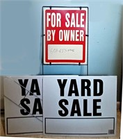 Pair New 20 x 24" YARD SALE SIGNS & FOR SALE SIGN