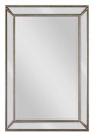 Rectangular Mirror with Beaded Frame and Antique