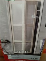 3 LITE FROSTED GLASS BIFOLD CLOSET DOOR 24" X 80"