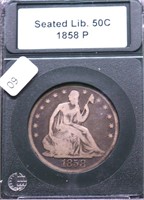 1858 SEATE DHALF DOLLAR VG
