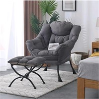 Welnow Lazy Chair with Ottoman, Modern Lounge