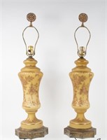 Pr. Chinese Lamps w/ Parcel Gilt Decoration