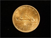 Monnaie Canadienne pièce $1 1965 en argent