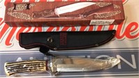 NIB Sharps Cutlery Knife with Faux Antler Handle