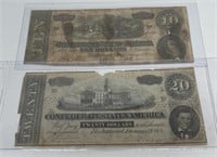 Pair of Confederate Paper Bills