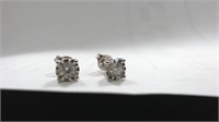 Large diamond solitaire earrings white gold