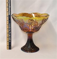 Vinatge Carnival Marigold Pedestal Bowl