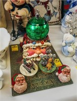 Green Christmas Decoration, Santa Claus Candle