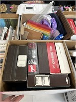 3 BOXES OF SLIDE CAROUSELS / BOX OF MISC