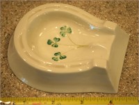 Belleek Irish Porcelain Horsehoe Clover Spoon Rest