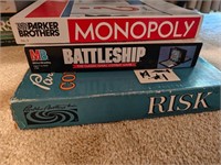 Monopoly, Battleship, RISK Games