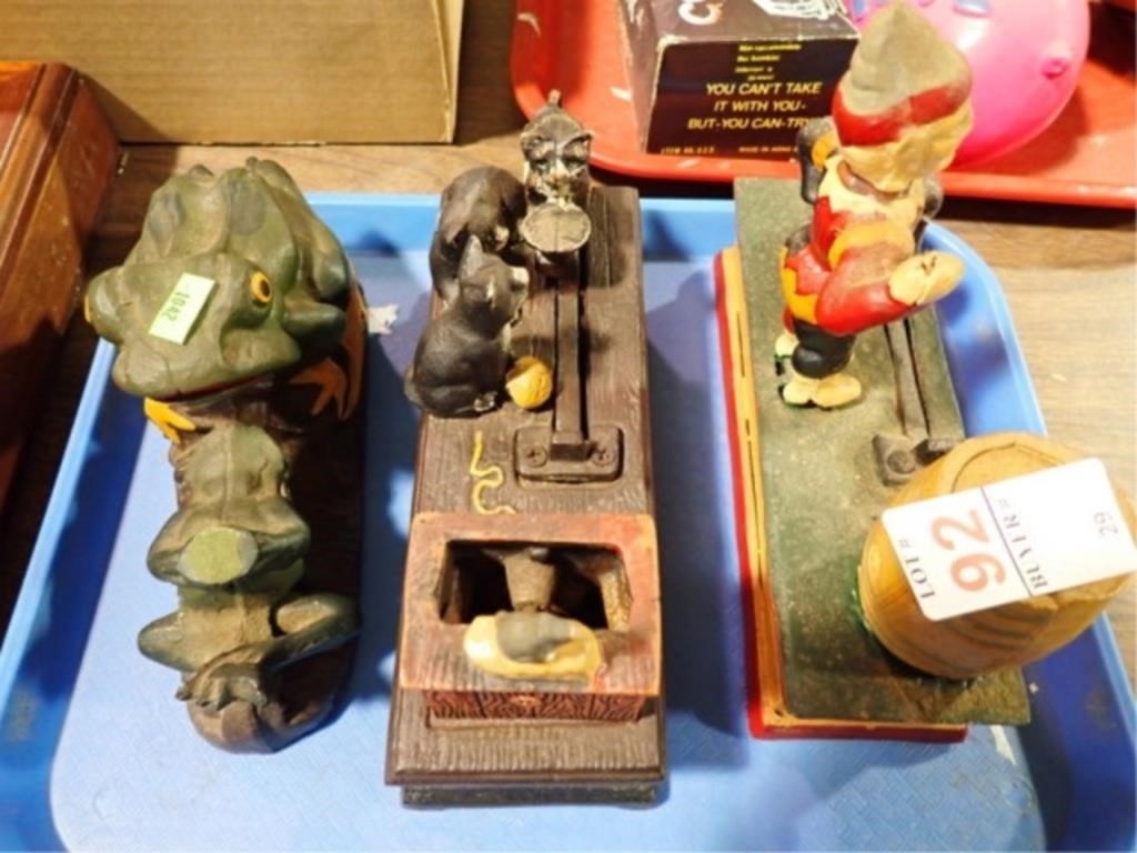 3 CAST AUTOMATON COIN BANKS