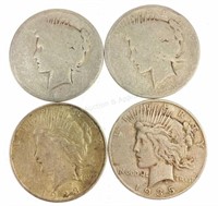 (4) 1923 & 1935 U. S. Silver Peace Dollars