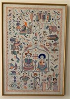 Fine Needlework Scenic Panel from Bangladesh