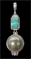 Sajen sterling silver Indian Head nickel pendant