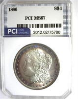 1886 Morgan MS67 LISTS $1400