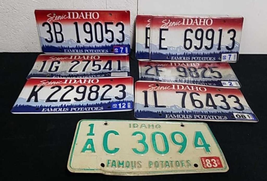 Idaho license plates some are vintage