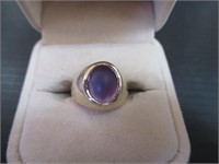 14k Gold Pinky Ring-Purple Stone