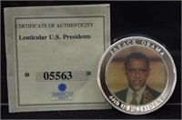.999 Silver Plate Barack Obama Proof Coin