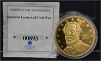 24 K Gold CLAD Robert E. Lee Civil War Proof Coin