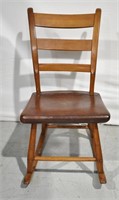 Antique Child's Rocking Chair - Solid Wood Seat