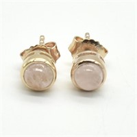 RoseGold Plated Sil Rose Quartz(1.65ct) Earrings
