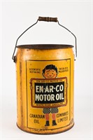 1935 EN-AR-CO MOTOR OIL FIVE GALLONS PAIL/ NO LID