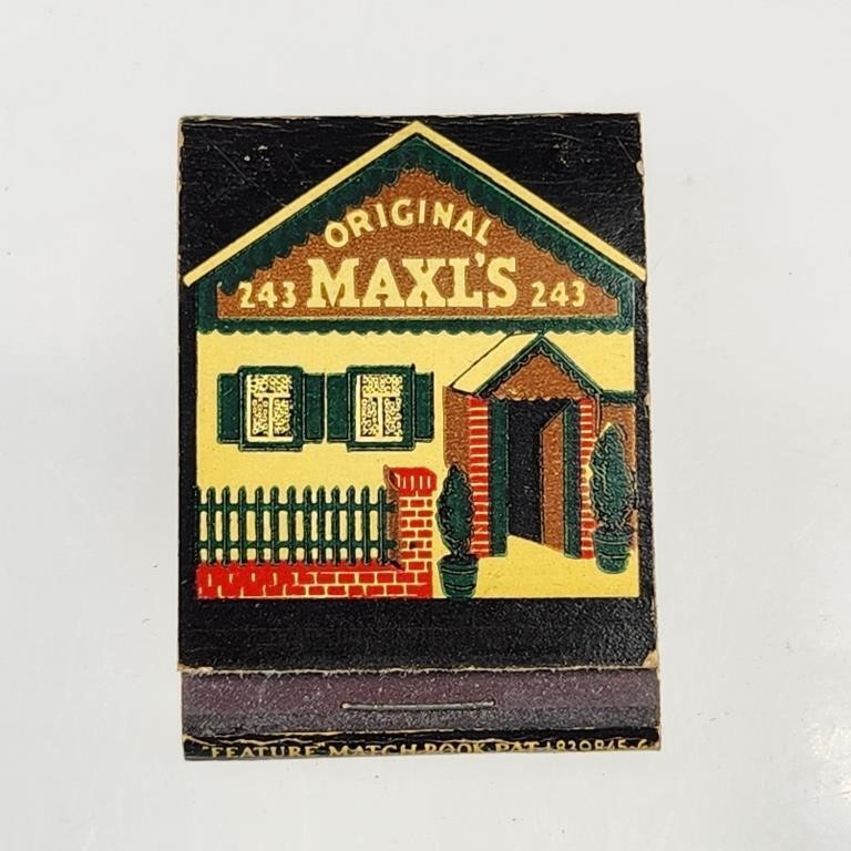 MAXL'S ADVERTISING FEATURE MATCHBOOK