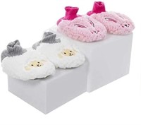 K. BELL 2PACK Kids Sherpa Slippers