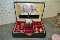 Jewelry Box of Cuff Links & Tie pins.