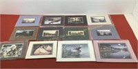 (12) pictures matted ready for framing  13 x 10 -