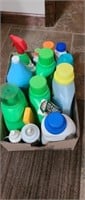Assorted laundry cleaning supplies