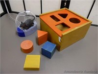 Children's Wooden Shape Box and R/C Rat