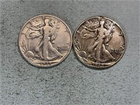 1942, 1942S Liberty walking half dollar