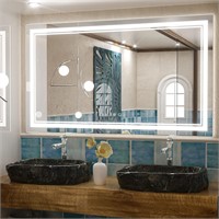 Keonjinn 48 x 28 Inch LED Bathroom Mirror with Lig