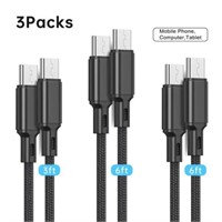 USB C to USB C Cable 3/6/6 ft  3-Pack