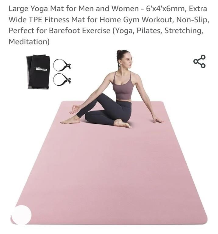 6'x4'x6mm Yoga Mat, Pink & Grey

*used, needs