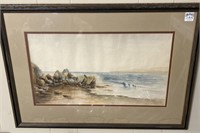 Framed & matted watercolor 23" x 17", signed,