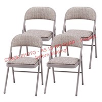 4 MECO padded folding chairs