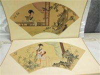 (2) Japanese/Chinese Watercolors on Linen