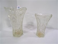 (2) Anchor Hocking Pressed Glass Star Vase