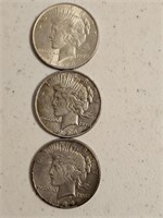3-1924 SILVER PEACE DOLLARS