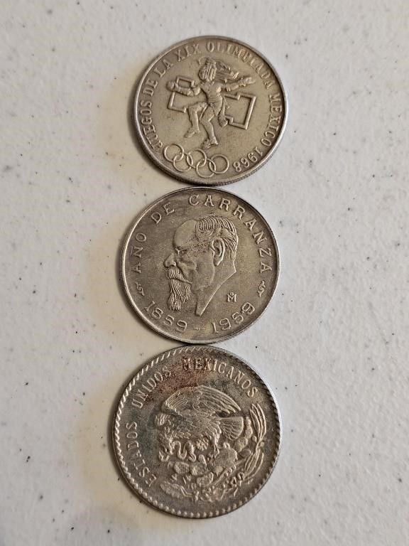 3-FOREIGN COINS (SILVER??)