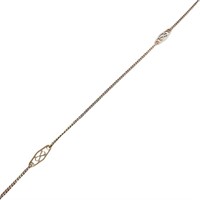 20" Fancy Station Necklace 14k Yellow Gold